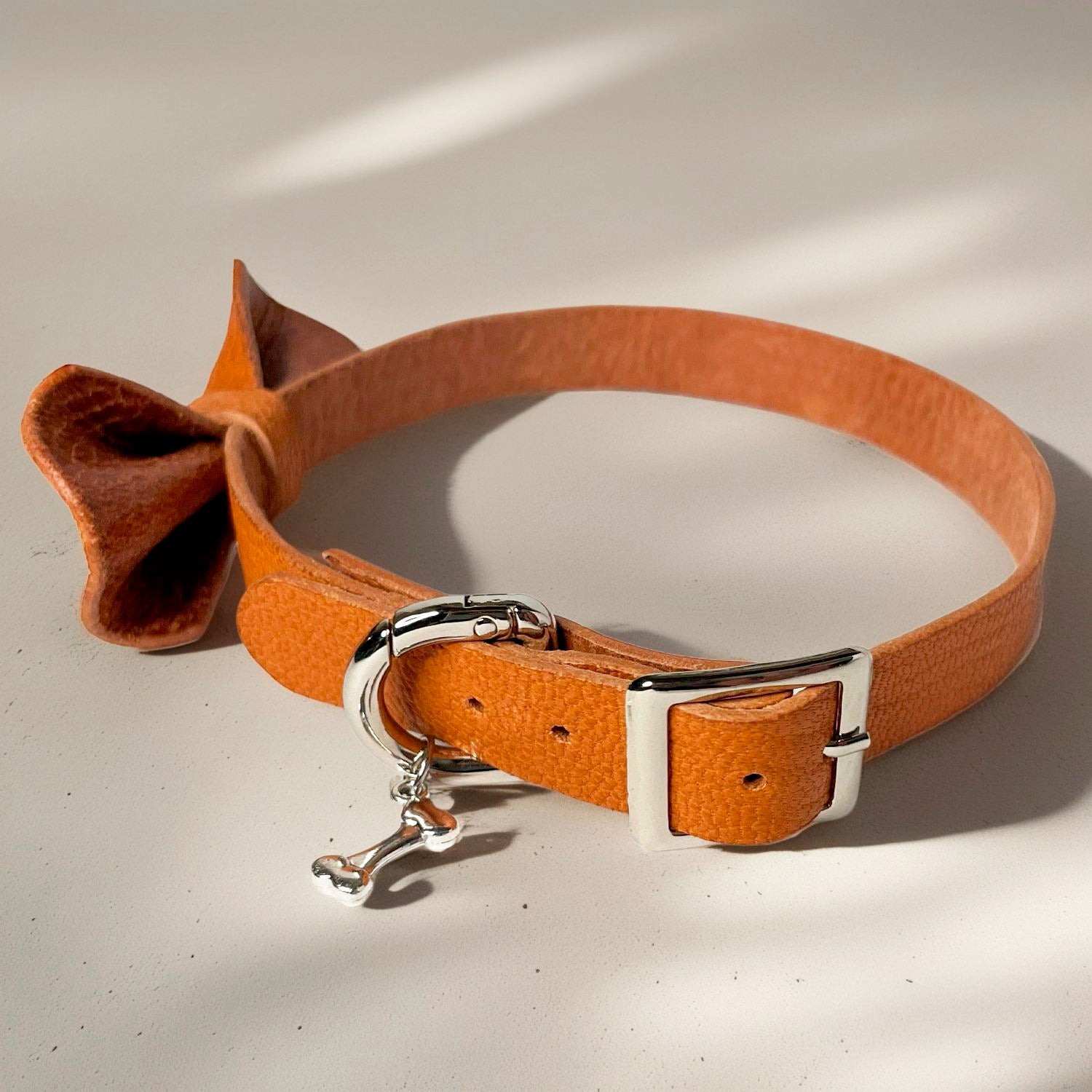Collar Goatskin with ribbon,charms【Size order】
