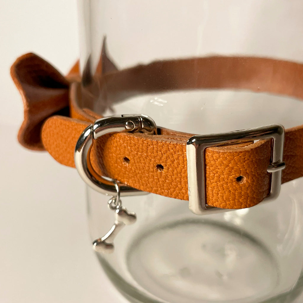 Collar Goatskin with ribbon,charms【Size order】